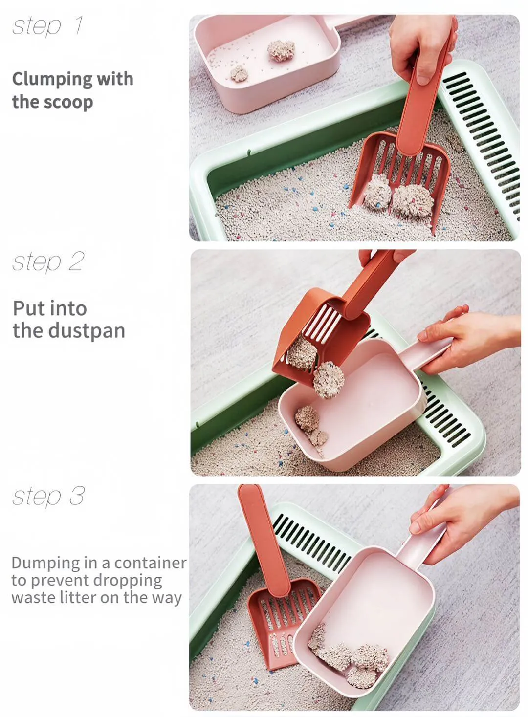 2 In 1 Cat Litter Scoop With Dustpan Combo