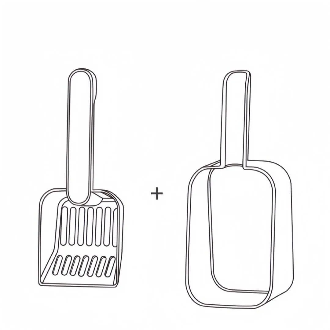 2 In 1 Cat Litter Scoop With Dustpan Combo