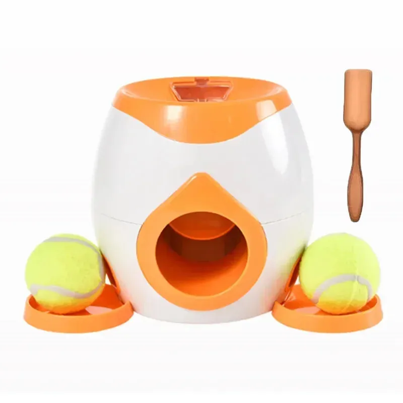 2-in-1 Pet Interactive Toy Dog Tennis Throwing Training Reward Machine Feeding Machine Automatic Feeder Pet Supplies