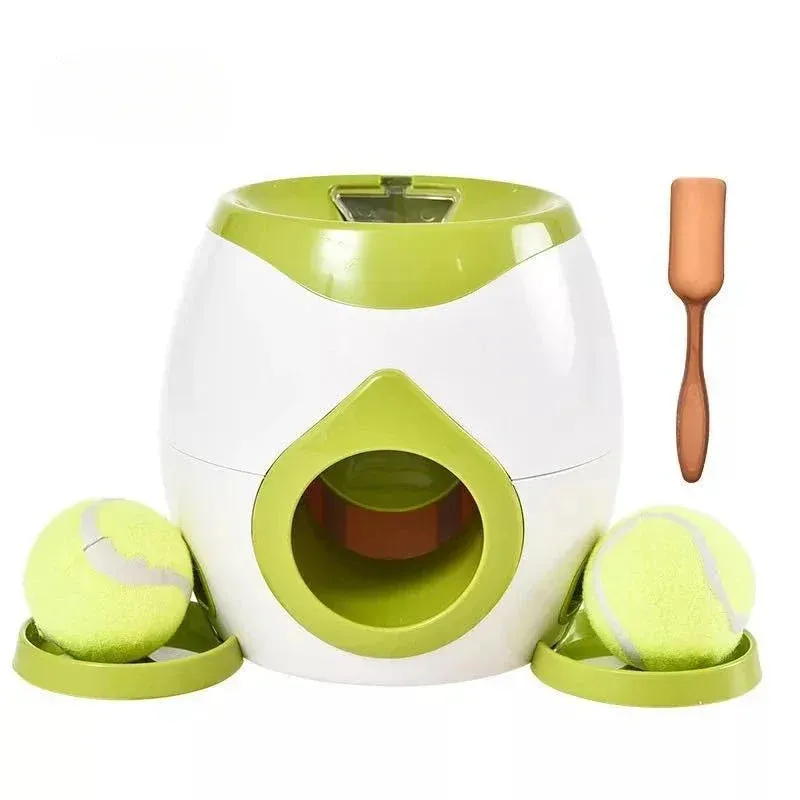 2-in-1 Pet Interactive Toy Dog Tennis Throwing Training Reward Machine Feeding Machine Automatic Feeder Pet Supplies