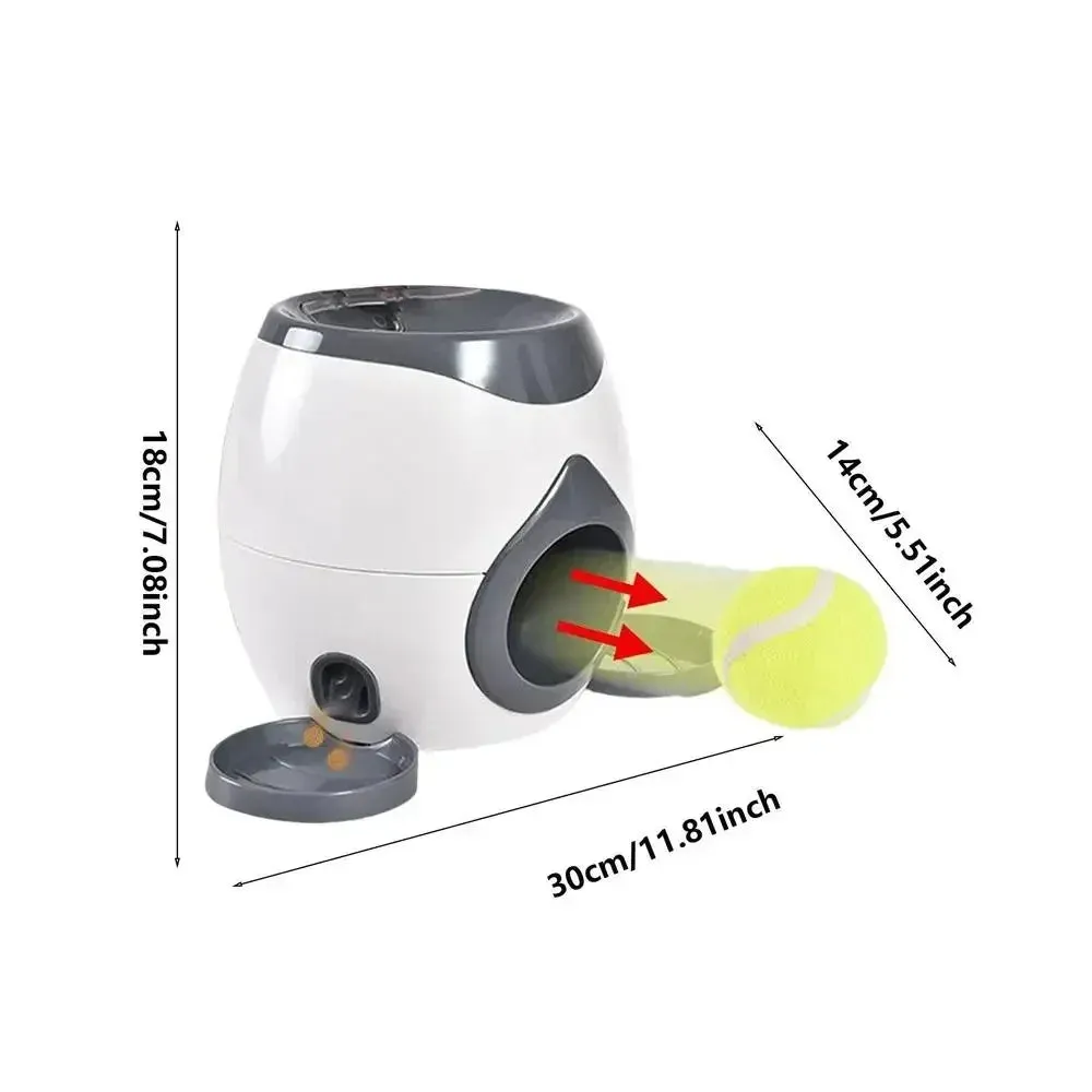 2-in-1 Pet Interactive Toy Dog Tennis Throwing Training Reward Machine Feeding Machine Automatic Feeder Pet Supplies