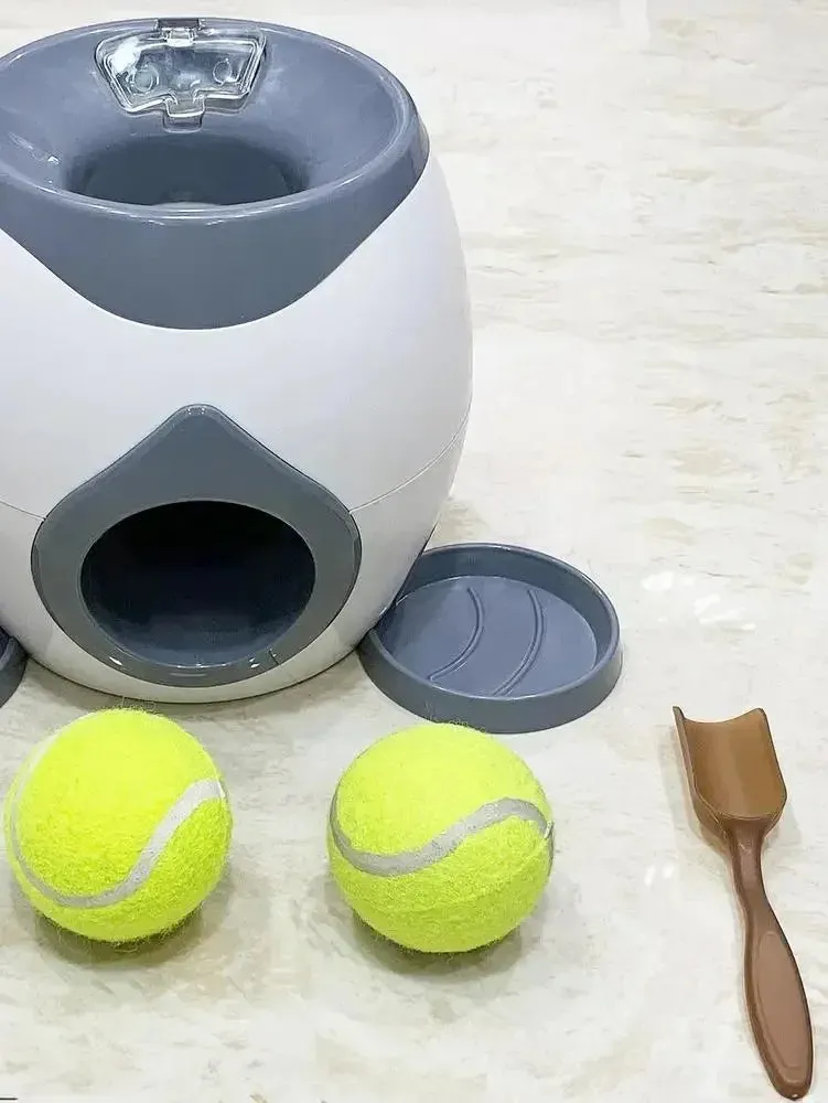 2-in-1 Pet Interactive Toy Dog Tennis Throwing Training Reward Machine Feeding Machine Automatic Feeder Pet Supplies