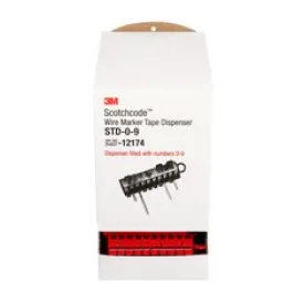 3M™ ScotchCode™ Wire Marker Tape Dispenser with Tape STD-0-9, compact
design for easy handling, 25/Case