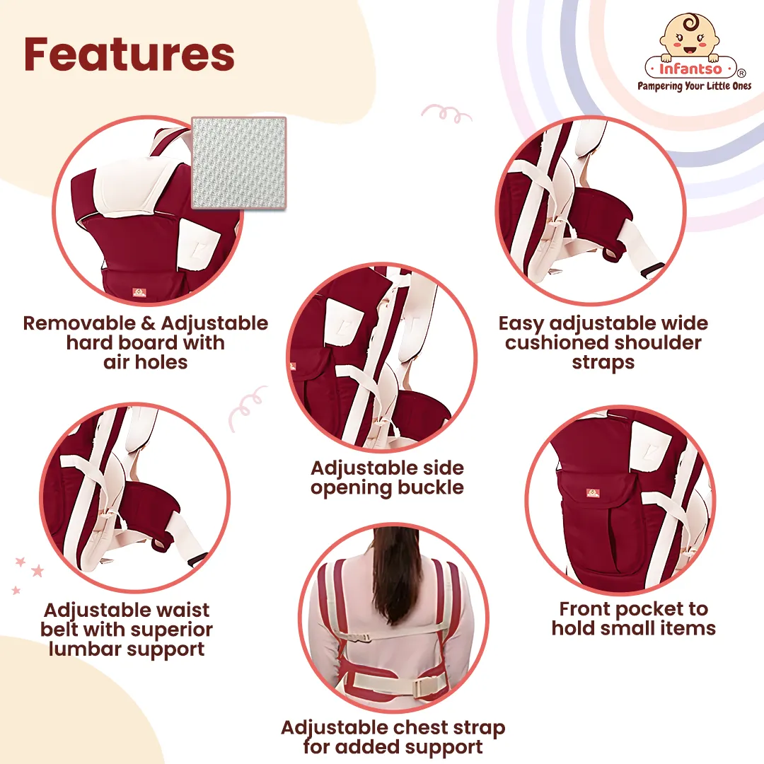 4-Way Ergonomic Baby Carrier: Comfortable, Breathable, & Adjustable for 03-24 Months