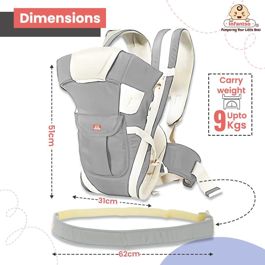 4-Way Ergonomic Baby Carrier: Comfortable, Breathable, & Adjustable for 03-24 Months