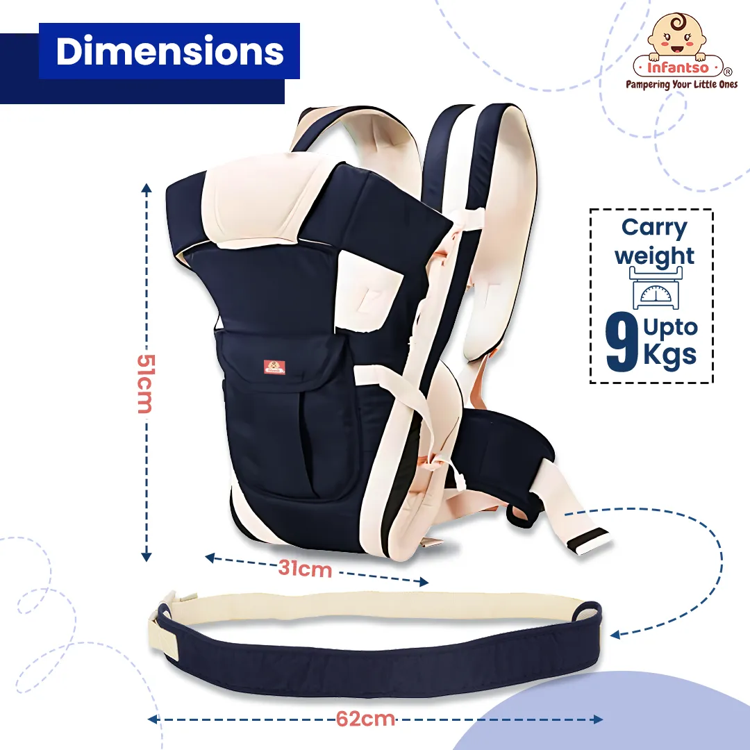 4-Way Ergonomic Baby Carrier: Comfortable, Breathable, & Adjustable for 03-24 Months