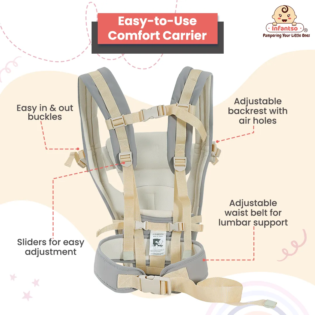 4-Way Ergonomic Baby Carrier: Comfortable, Breathable, & Adjustable for 03-24 Months