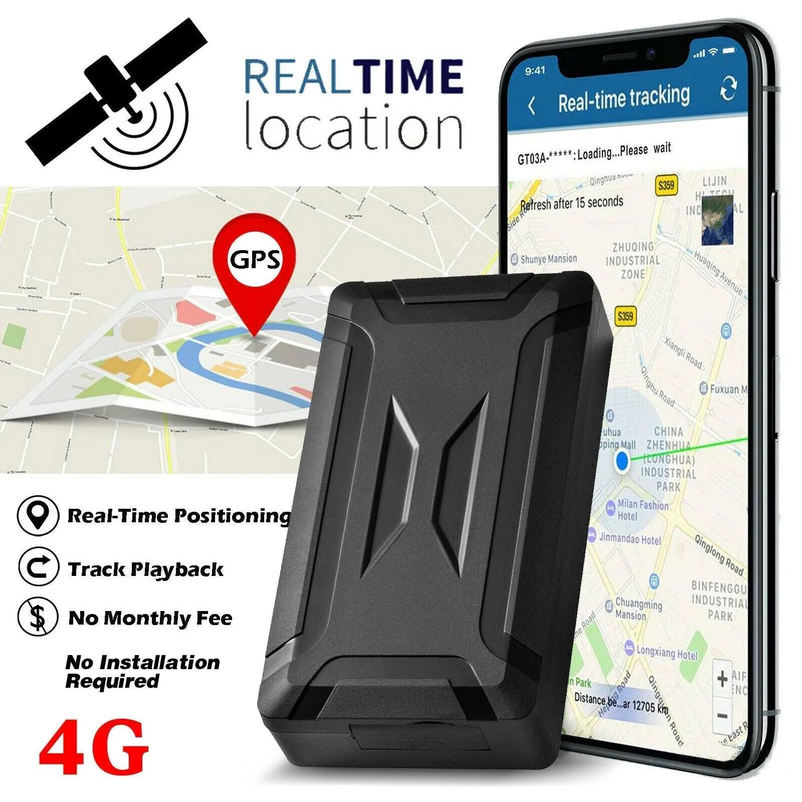 4G GPS Tracker Tracking Device Powerful Magnet Vehicle Car Real-time Location