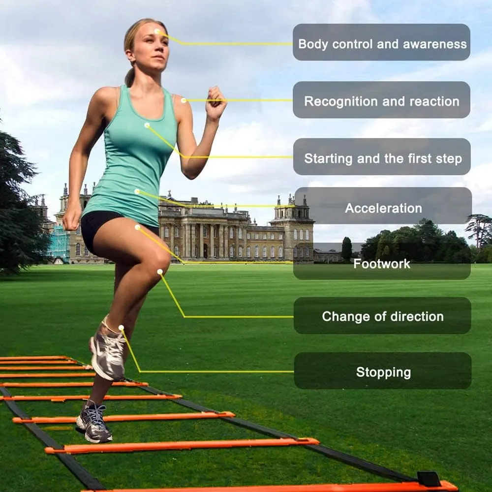 Adjustable Speed Training Hurdles Fitness & Speed Training Equipment with Agility Ladder - Plyometric Fitness & Speed Training  Hurdle/Obstacles for Soccer, Football, Track & Field