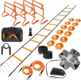 Adjustable Speed Training Hurdles Fitness & Speed Training Equipment with Agility Ladder - Plyometric Fitness & Speed Training  Hurdle/Obstacles for Soccer, Football, Track & Field