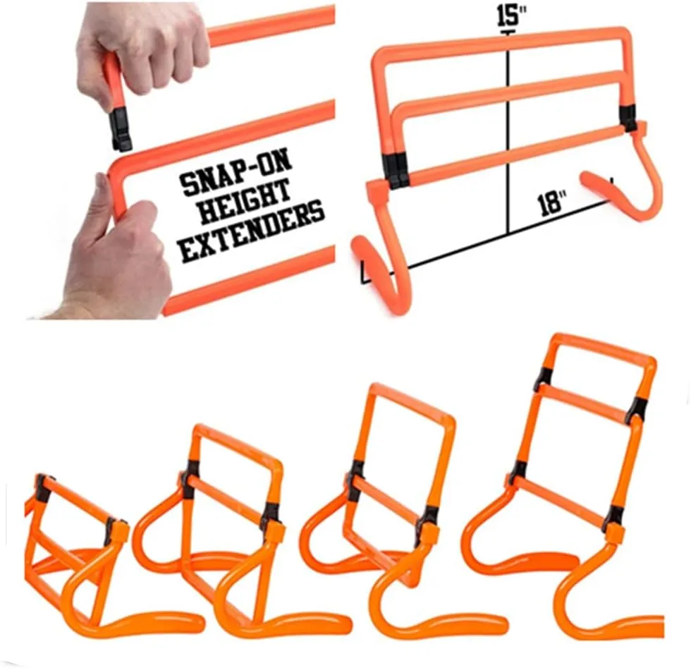 Adjustable Speed Training Hurdles Fitness & Speed Training Equipment with Agility Ladder - Plyometric Fitness & Speed Training  Hurdle/Obstacles for Soccer, Football, Track & Field