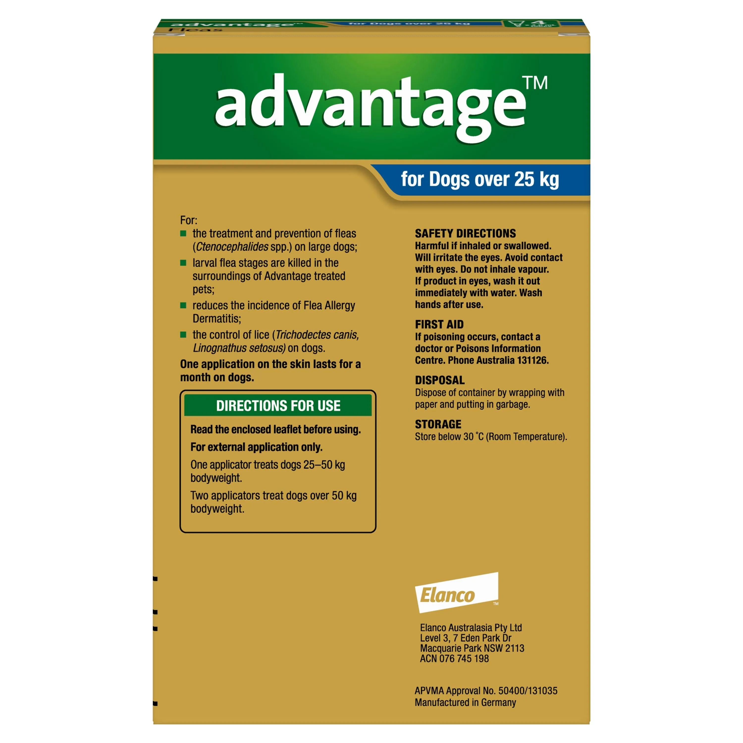 Advantage Flea Treatment 25kg  Dog