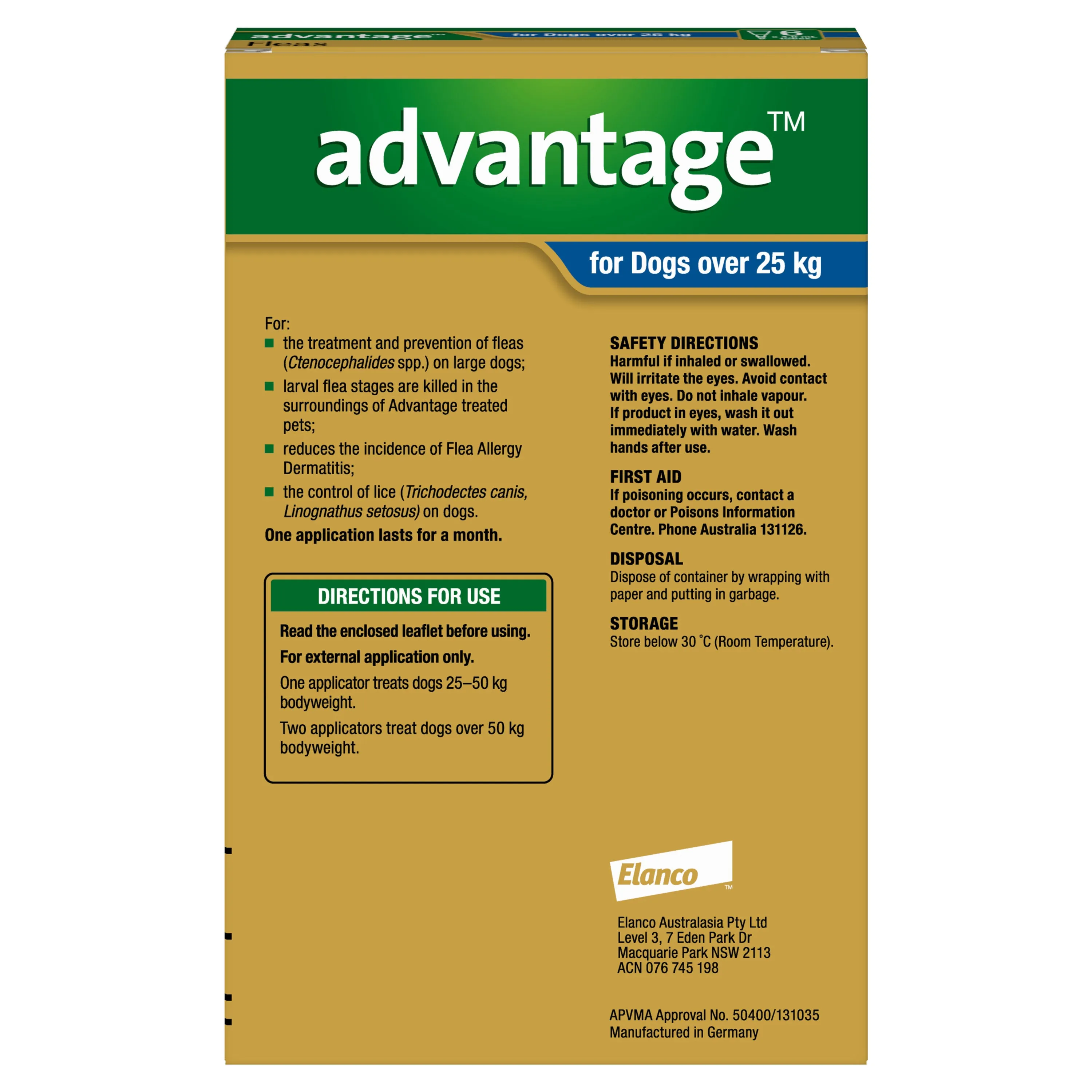 Advantage Flea Treatment 25kg  Dog