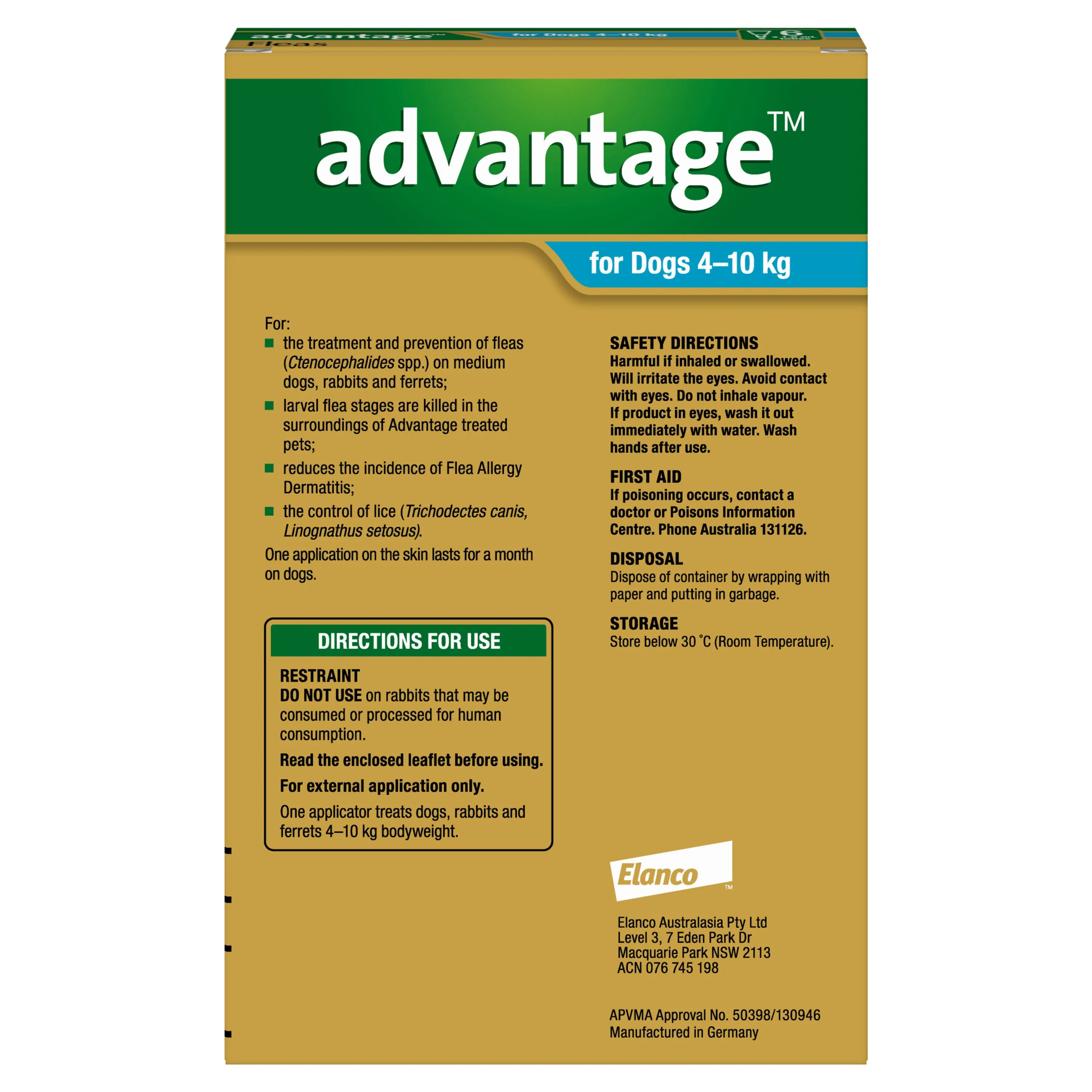 Advantage Flea Treatment 4-10kg Dog