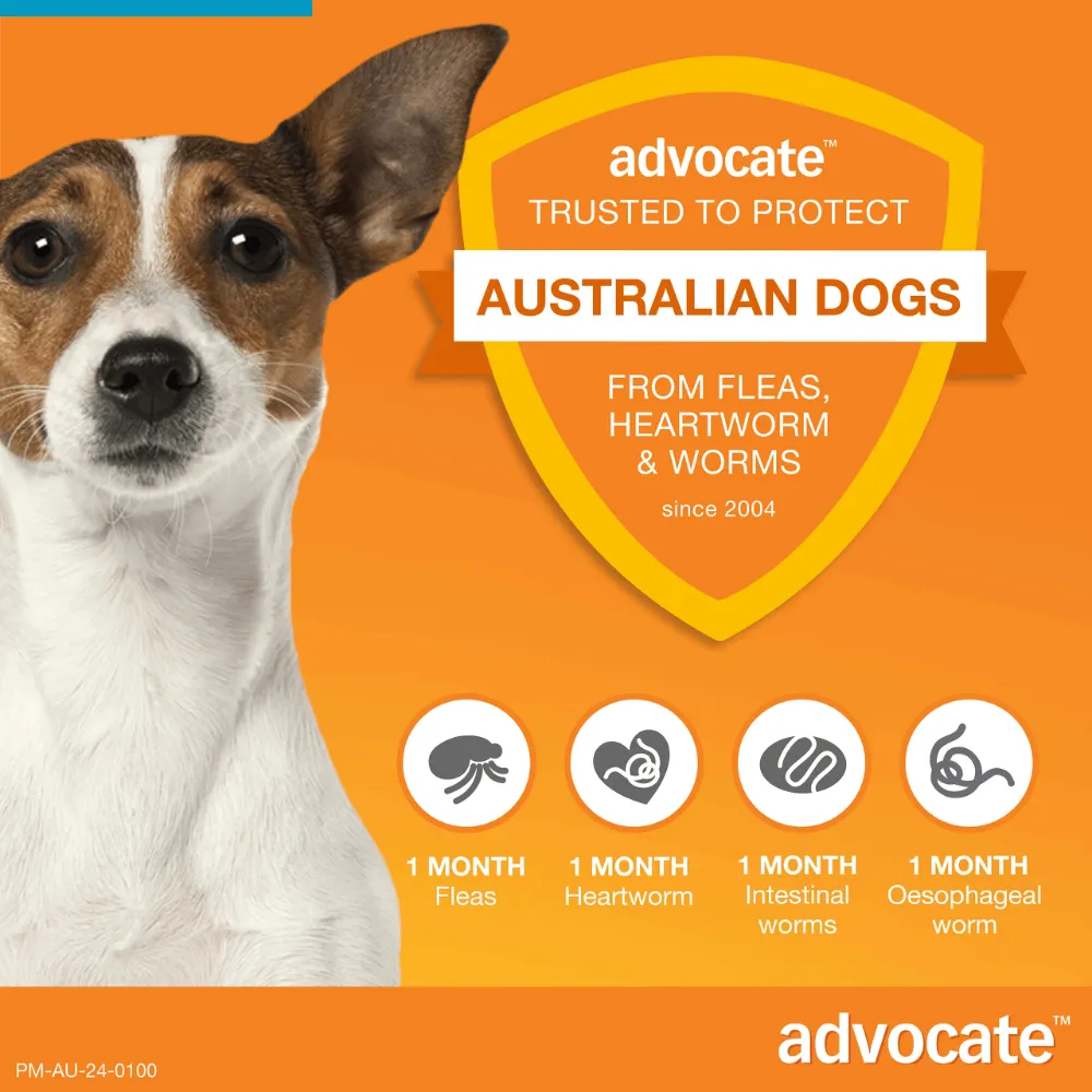 Advocate Fleas, Heartworm & Worms  -  Dogs 4-10kg  -  3 pack