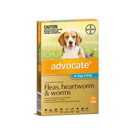 Advocate Fleas, Heartworm & Worms  -  Dogs 4-10kg  -  3 pack