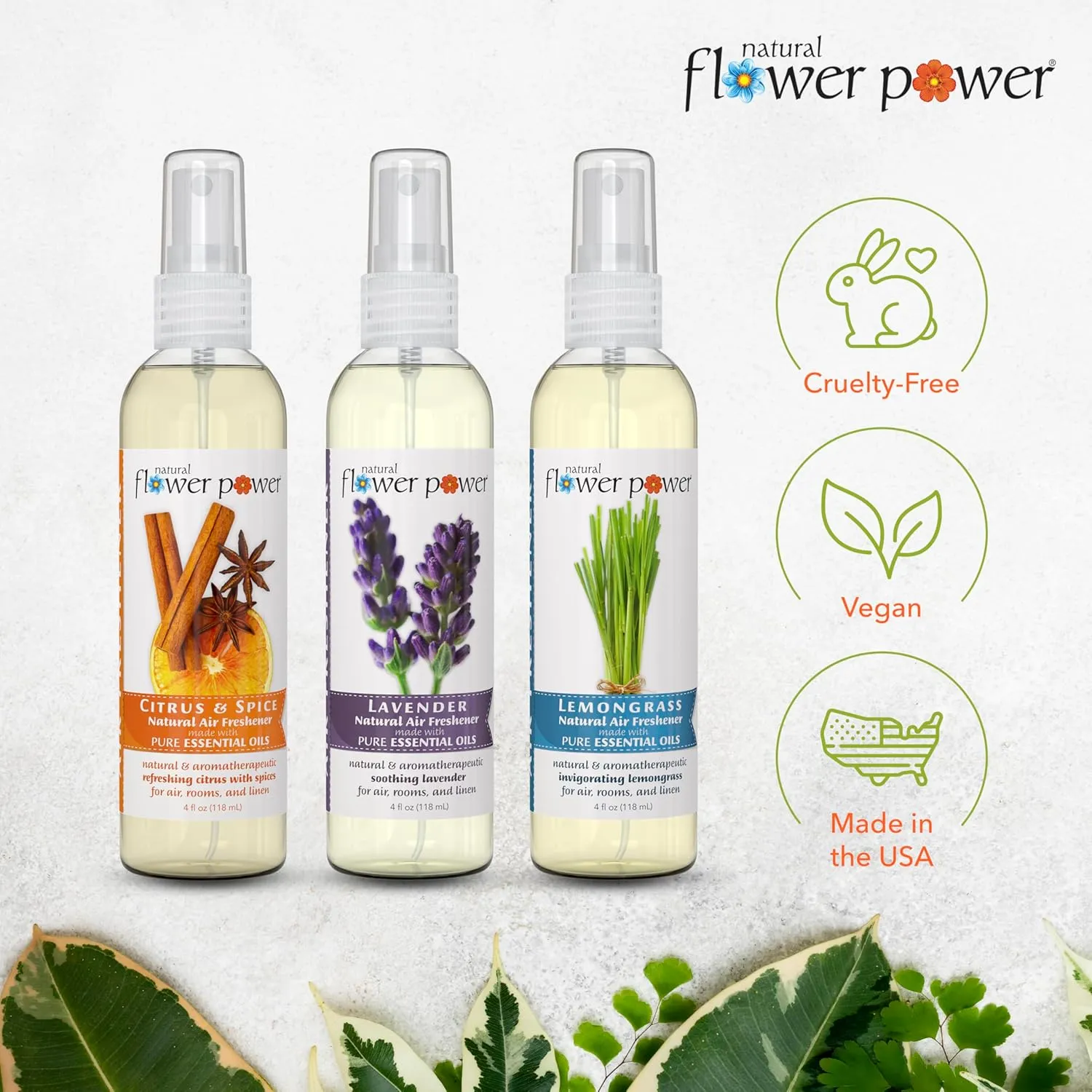 Air Freshener Spray - Odor Eliminator with Essential Oils for Home, Car & Fabric - Cruelty Free & Vegan - Variety Pack - Citrus & Spice   Lavender   Lemongrass - 3 x 4 fl oz