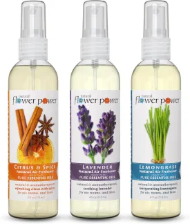 Air Freshener Spray - Odor Eliminator with Essential Oils for Home, Car & Fabric - Cruelty Free & Vegan - Variety Pack - Citrus & Spice   Lavender   Lemongrass - 3 x 4 fl oz
