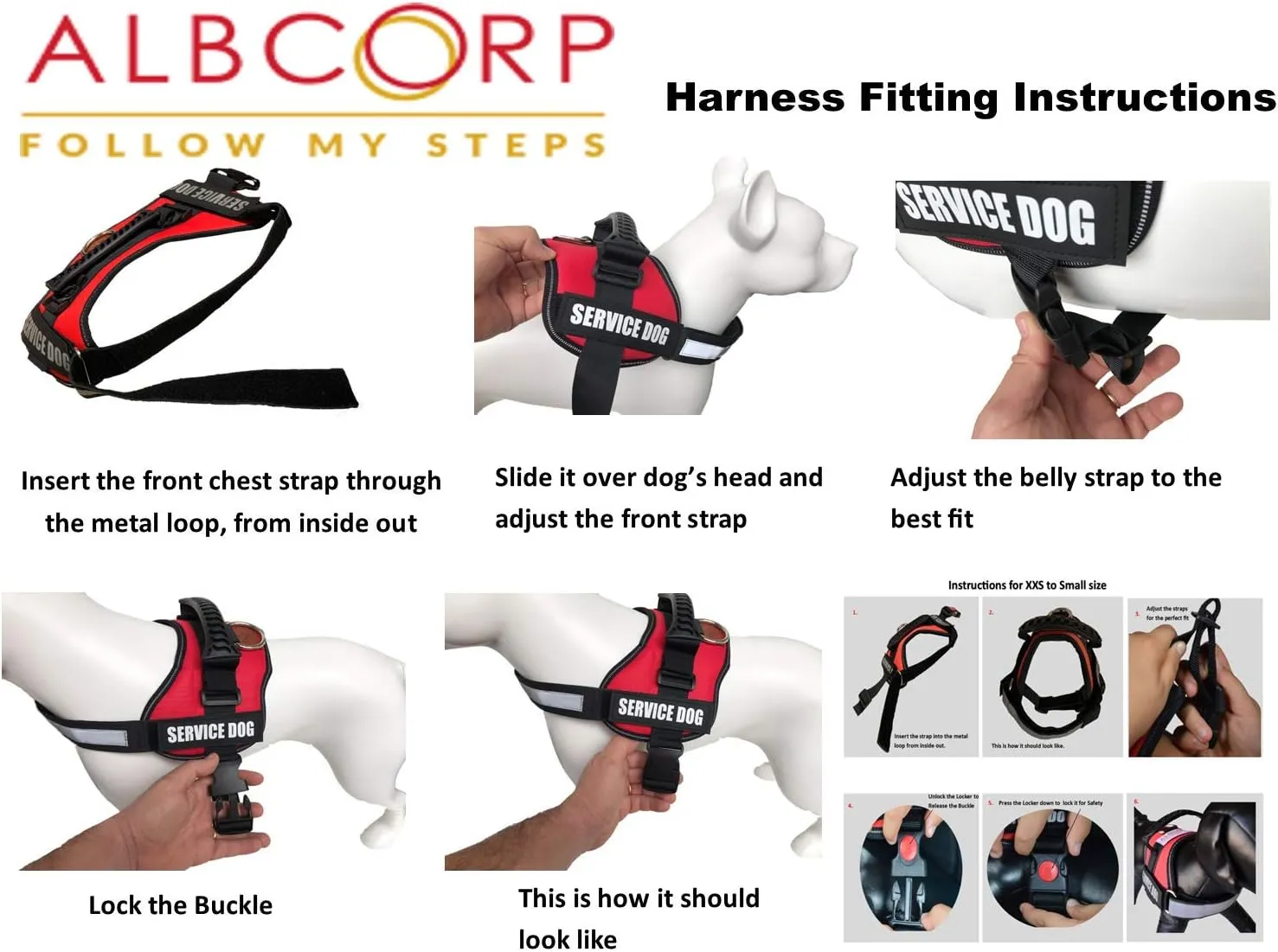 ALBCORP Reflective Service Dog Vest Harness  No-Pull Harness with Handle & Comfy Mesh Padding  Available in Sizes XXS-XL with 2 Removable Hook & Loop Service Dog Patches, Extra Large, Black