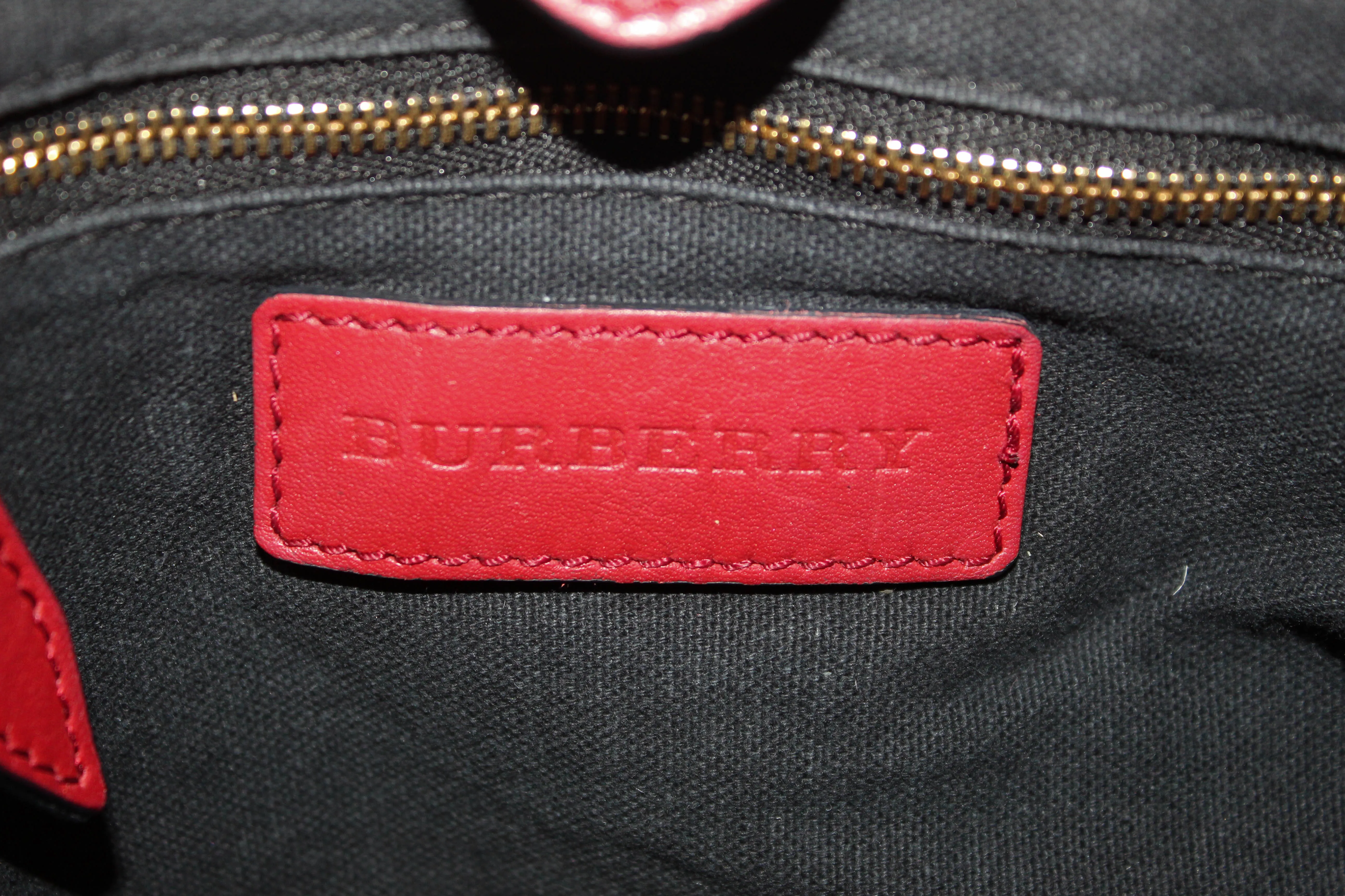Authentic Burberry Dark Pink Leather/Haymarket Crossbody Bag