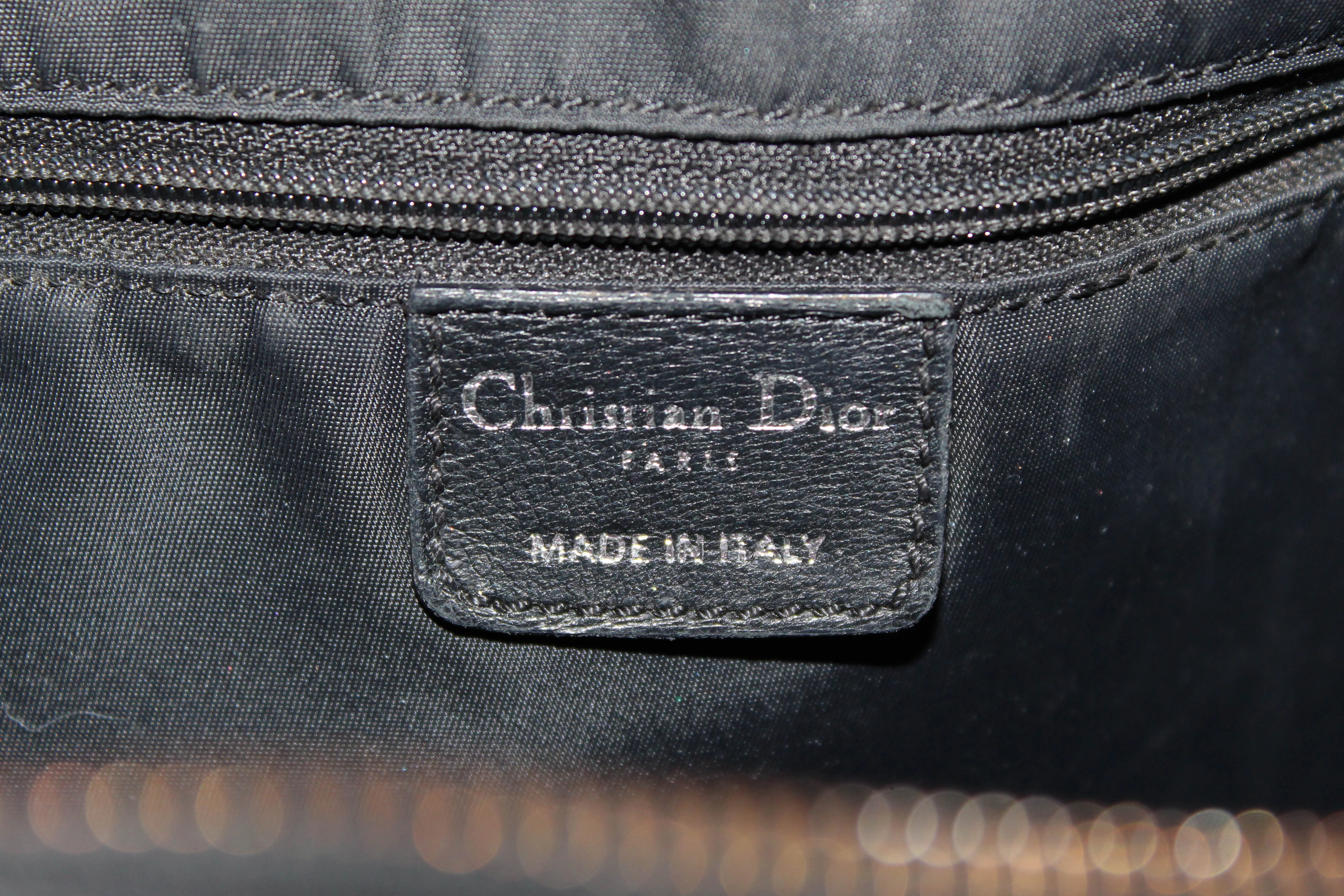Authentic Christian Dior Black Fabric Messenger Bag