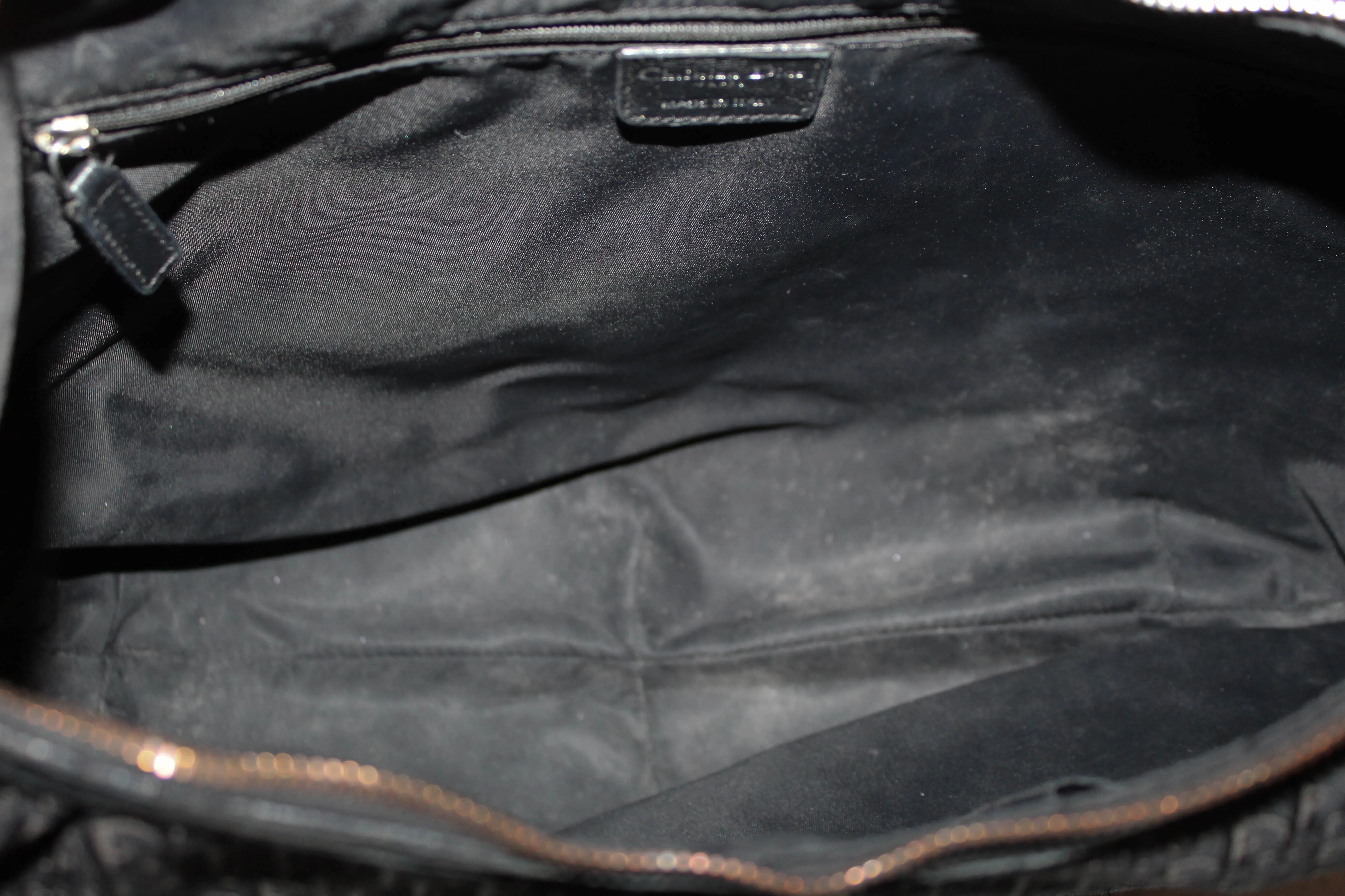 Authentic Christian Dior Black Fabric Messenger Bag