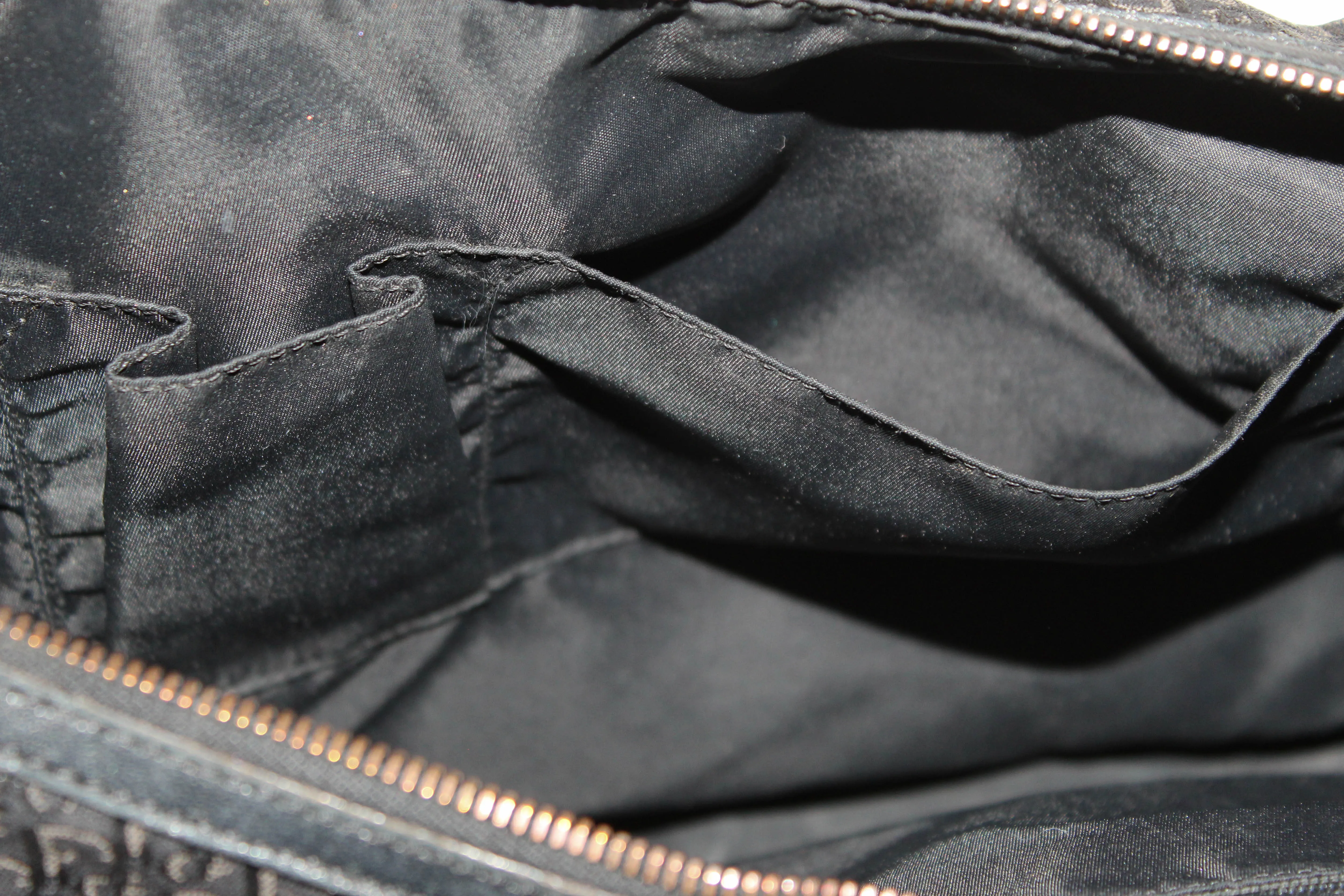 Authentic Christian Dior Black Fabric Messenger Bag