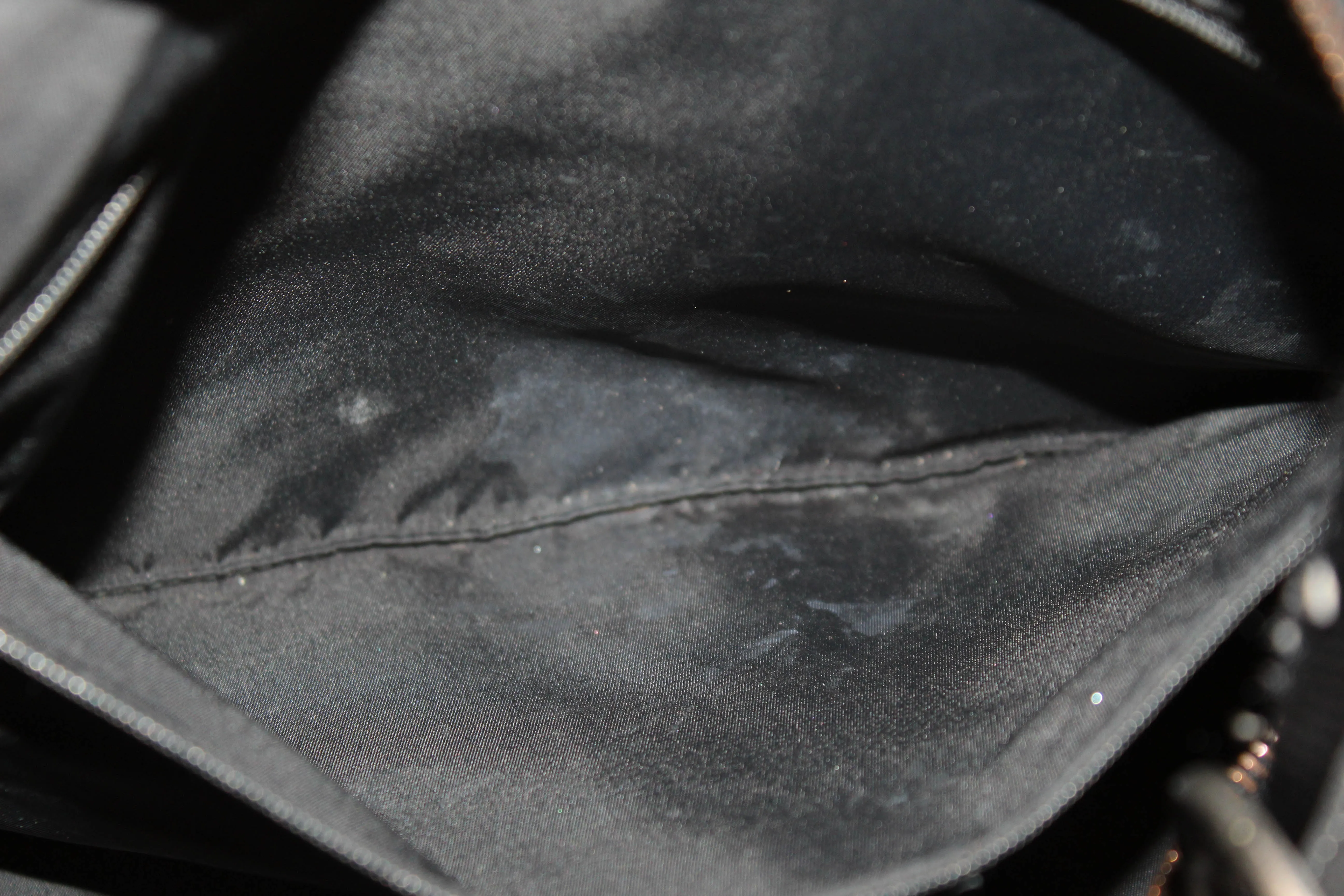 Authentic Christian Dior Black Fabric Messenger Bag