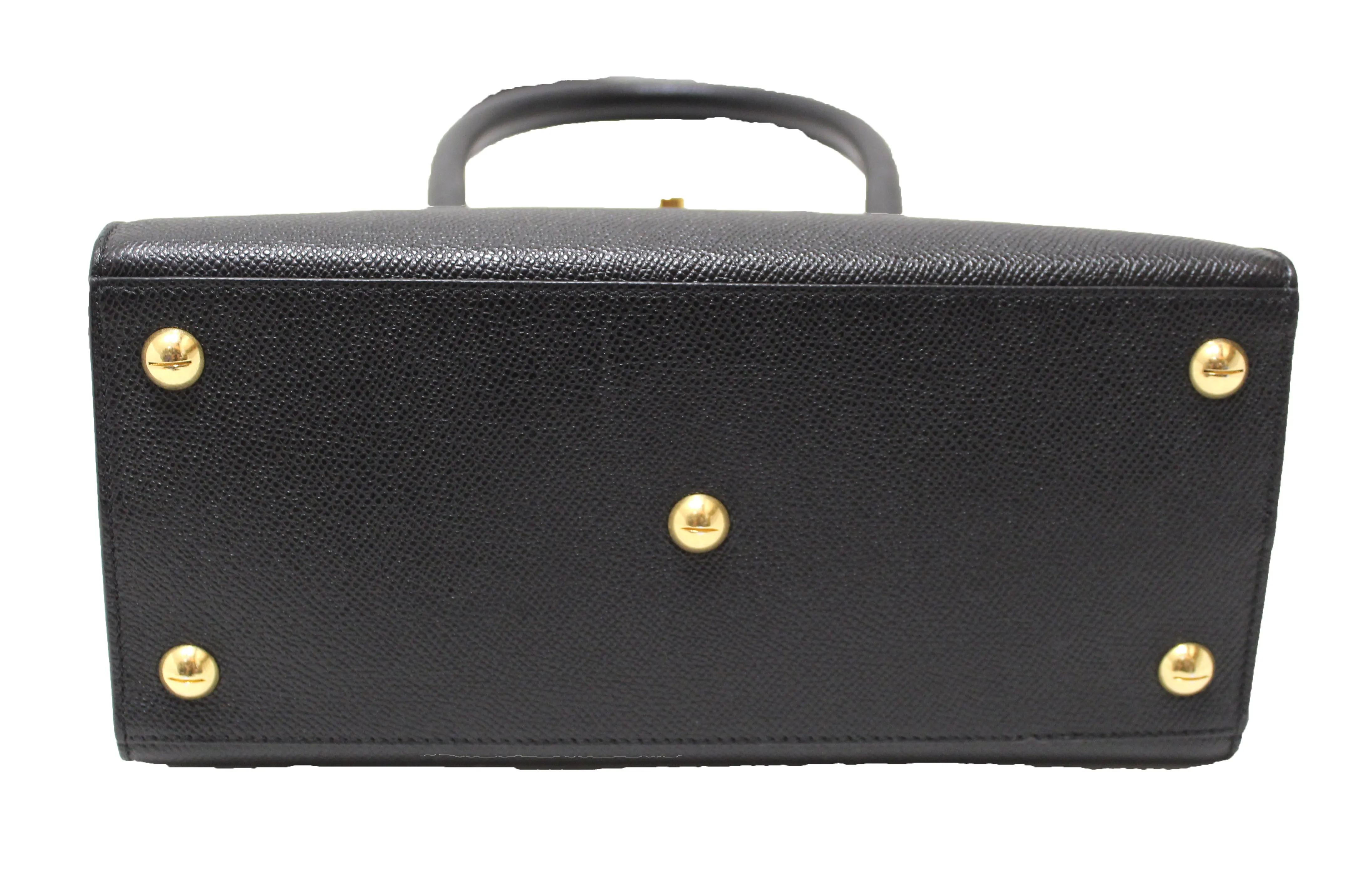 Authentic Christian Dior Black Grained Calfskin Medium St. Honore Tote