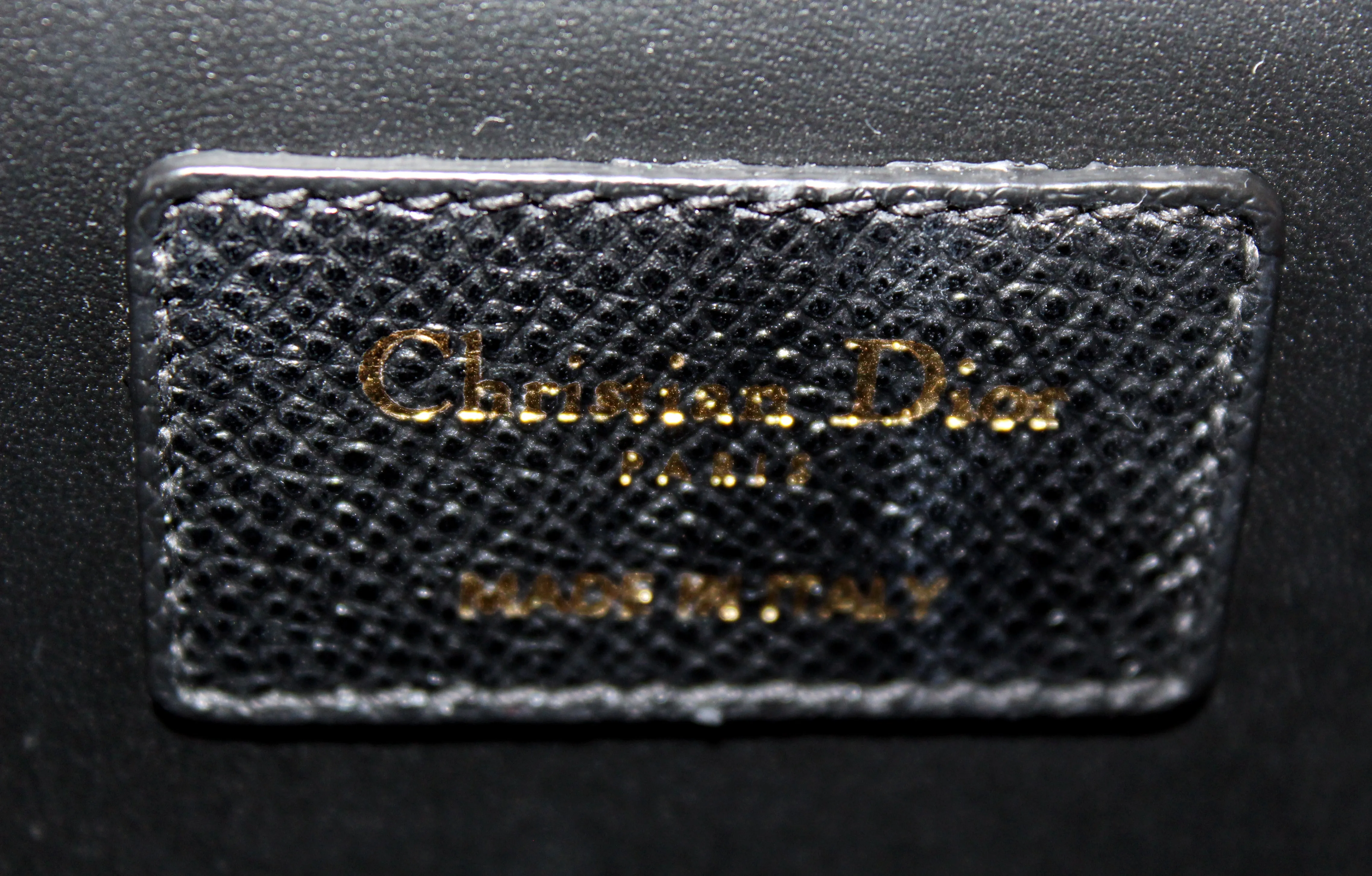 Authentic Christian Dior Black Grained Calfskin Medium St. Honore Tote