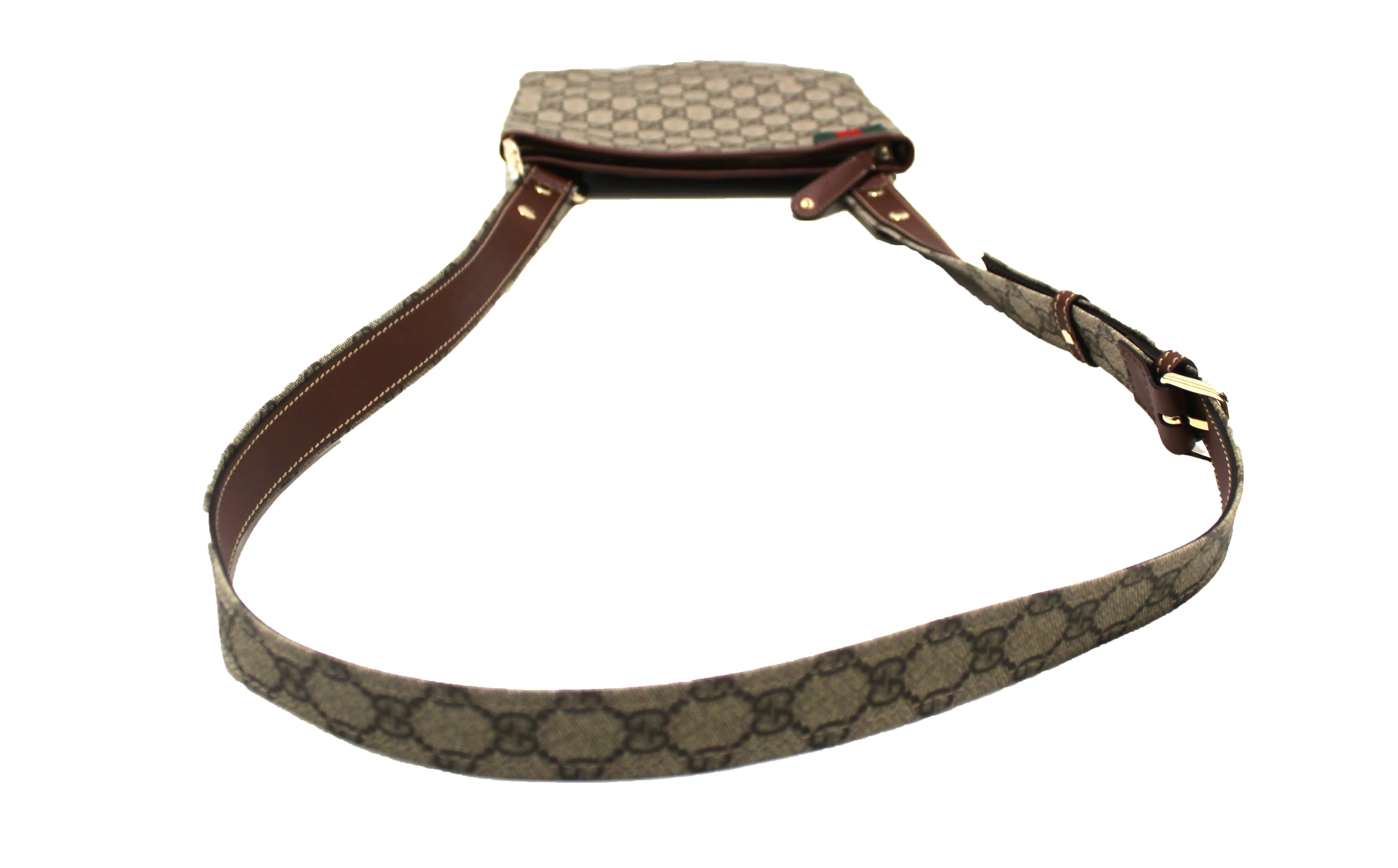 Authentic NEW Gucci Brown GG Coated Canvas Small Crossbody Bag