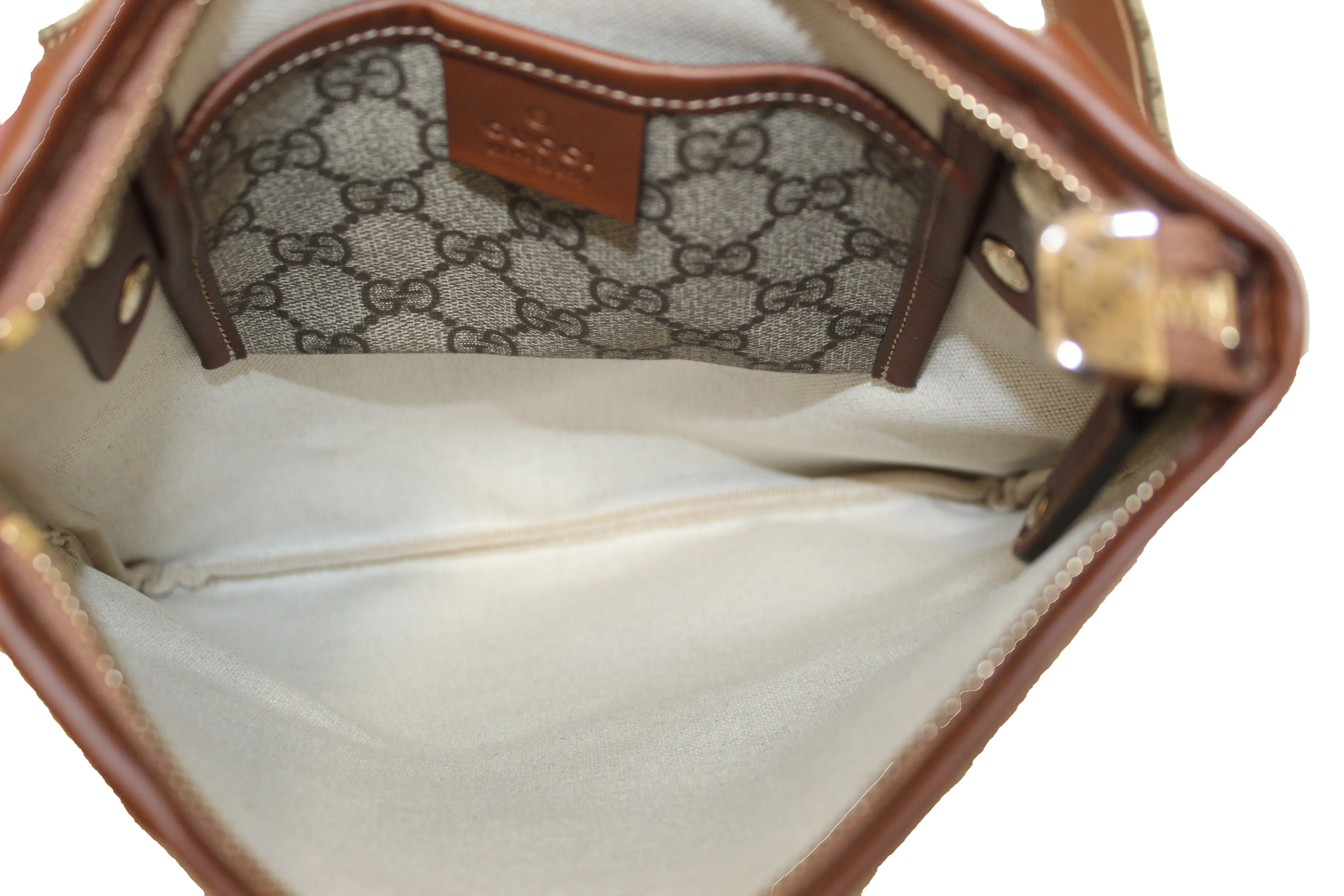 Authentic NEW Gucci Brown GG Coated Canvas Small Crossbody Bag