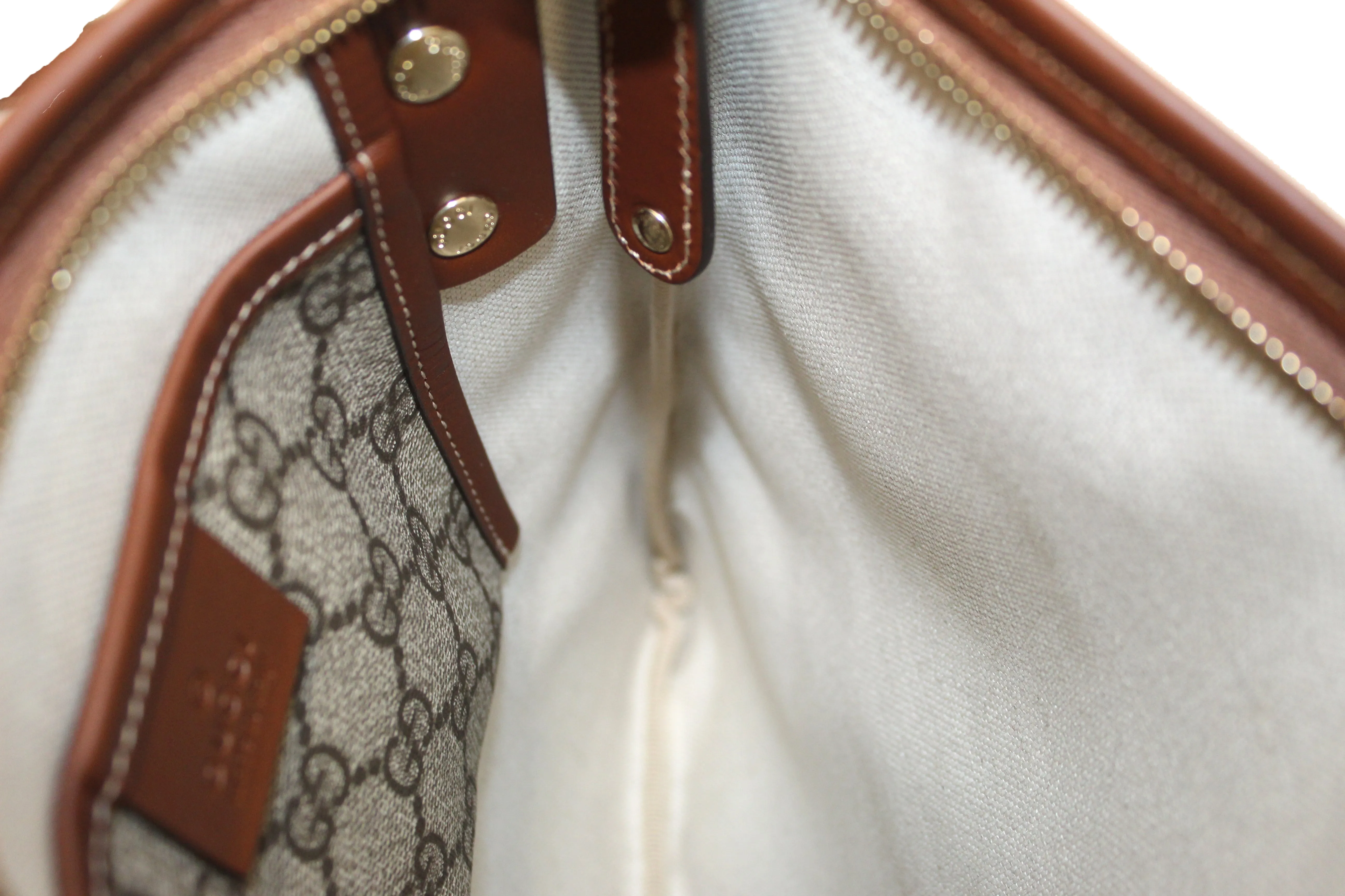 Authentic NEW Gucci Brown GG Coated Canvas Small Crossbody Bag