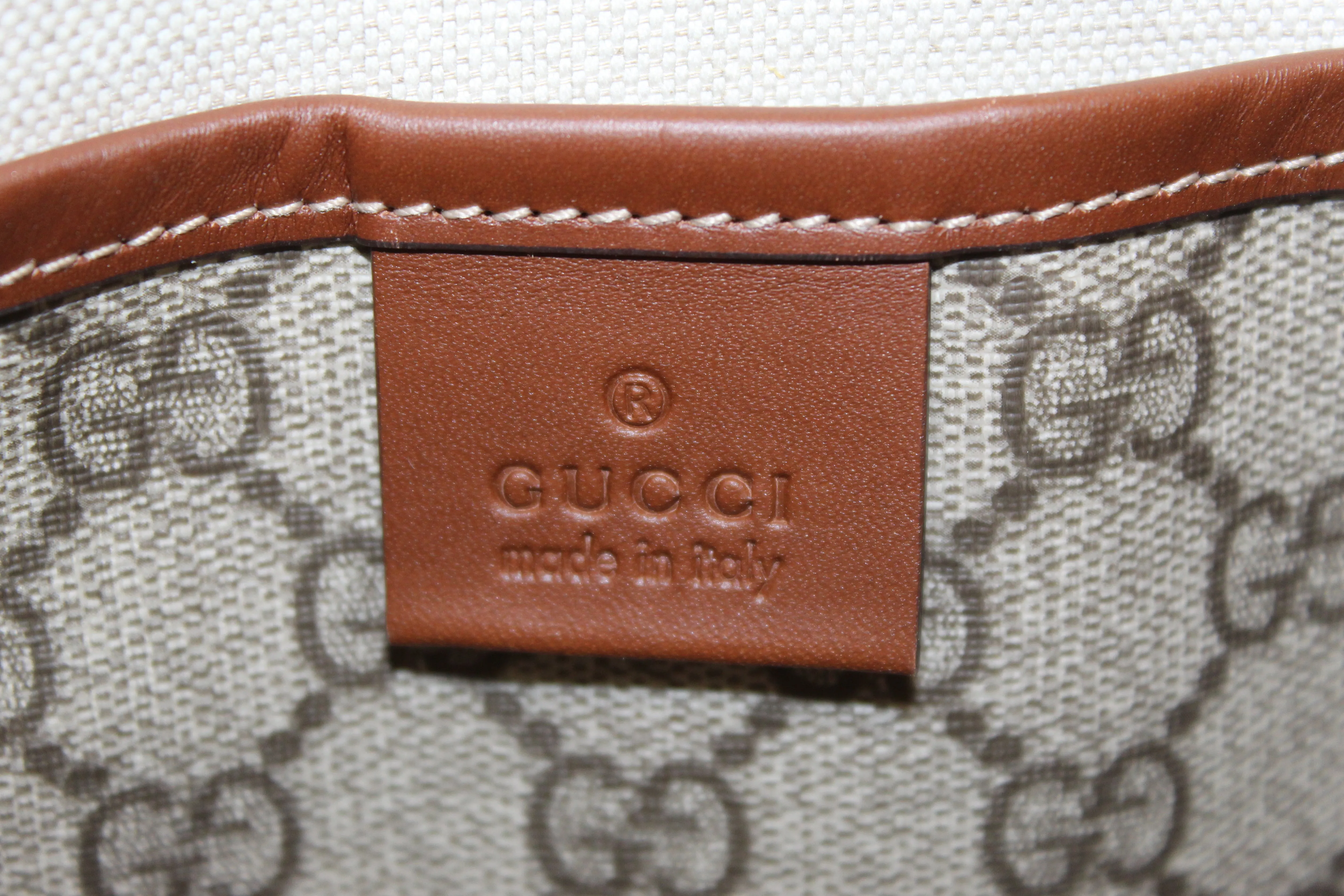 Authentic NEW Gucci Brown GG Coated Canvas Small Crossbody Bag