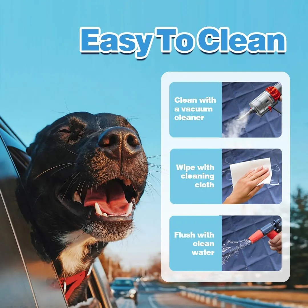 Back Seat Extender for Dogs with Escape-Proof Dog Car Barrier, Upgrated Firm Frame Dog Seat Cover for Back Seat Hard Bottom Holds 400lbs, WaterproofDog Travel Bed Backseat Cover for Car&SUV