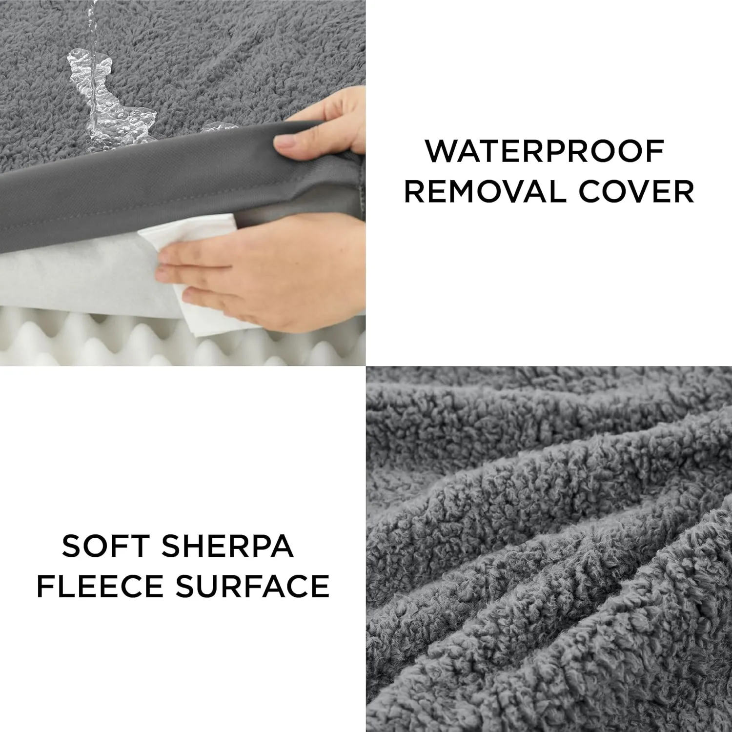 Bedsure Large Dog Bed for Crate - Orthopedic Waterproof Puppy Beds with Removable Washable Cover, Egg Crate Foam Pet Mat, Suitable for Pet Up to 90 lbs