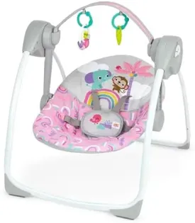Bright Starts Pink Paradise Portable Compact Automatic Baby Swing Bright Starts Pink Paradise Portable Compact Automatic Baby Swing
