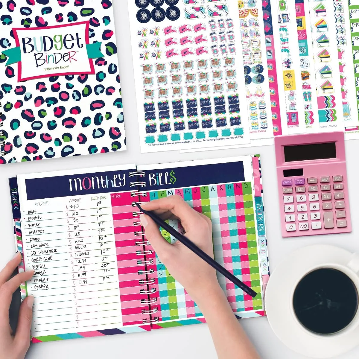 Budget Binder 12-Month Budget Planner   Sticker Set | Undated Monthly Bill Organizer | Personal Finance Management | Debt, Savings & Expense Tracker