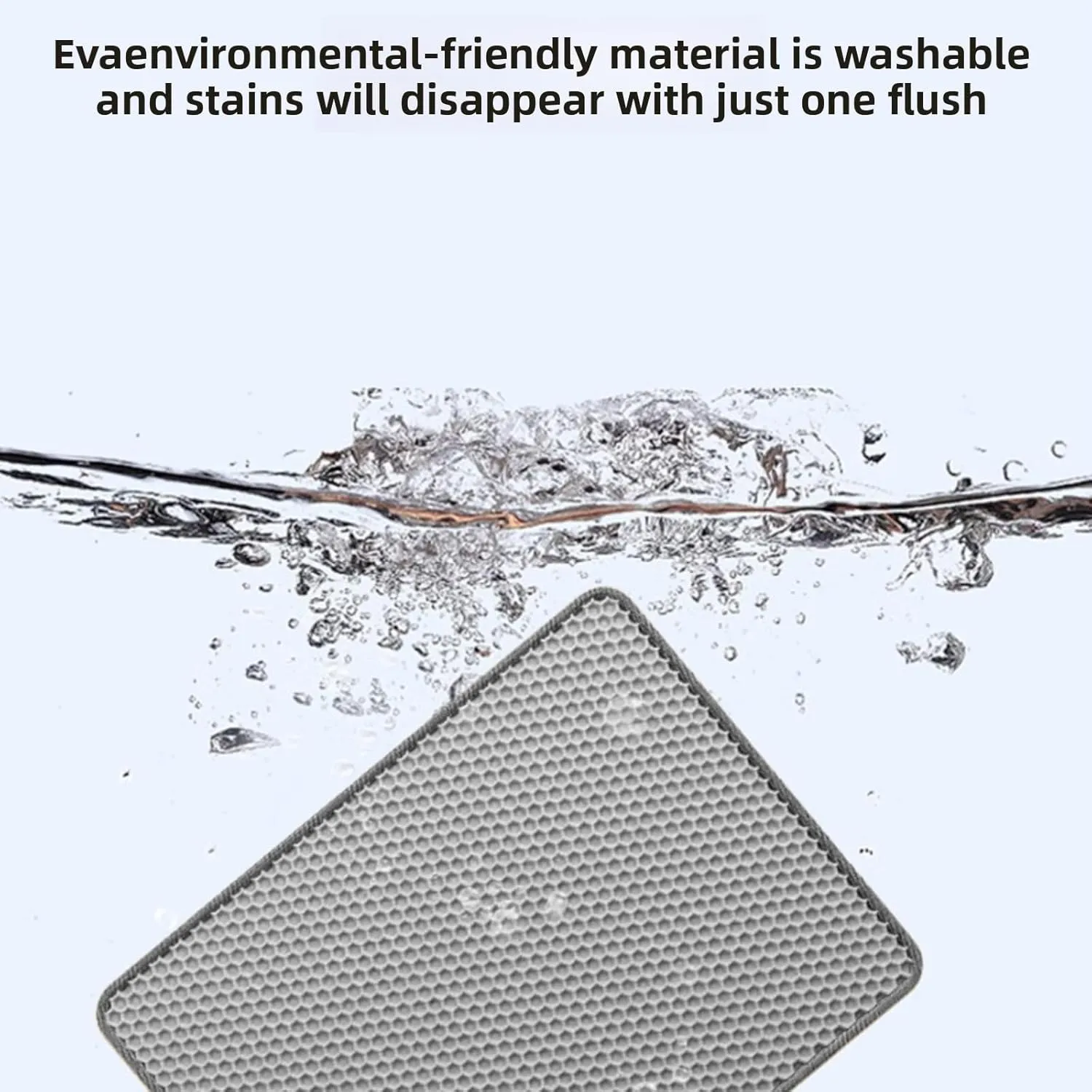 Cat Litter Mat Double Layer Honeycomb Design Non Slip Waterproof Floor Protector Easy to Clean Anti Scatter Pet Rug for Litter Box (Green, XL(35"  24"))