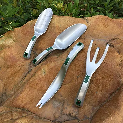 CFCT Bend-Proof Garden Trowel Tools with Sharp Edge, Rust Proof Small Gardening Hand Shovel, One-piece Aluminum Transplanter with Grading Mark, Lightweight Comfortable Ergonomic Handle