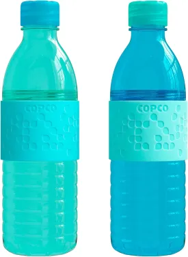 Copco Hydra 16.9oz Water Bottle, Set of 2 - Non-Slip Sleeve & BPA-Free Tritan Plastic - Dishwasher Safe, Reusable Plastic To Go Bottle - Leak-Proof, Spill-Proof, Portable Water Bottle (Aqua & Mint)