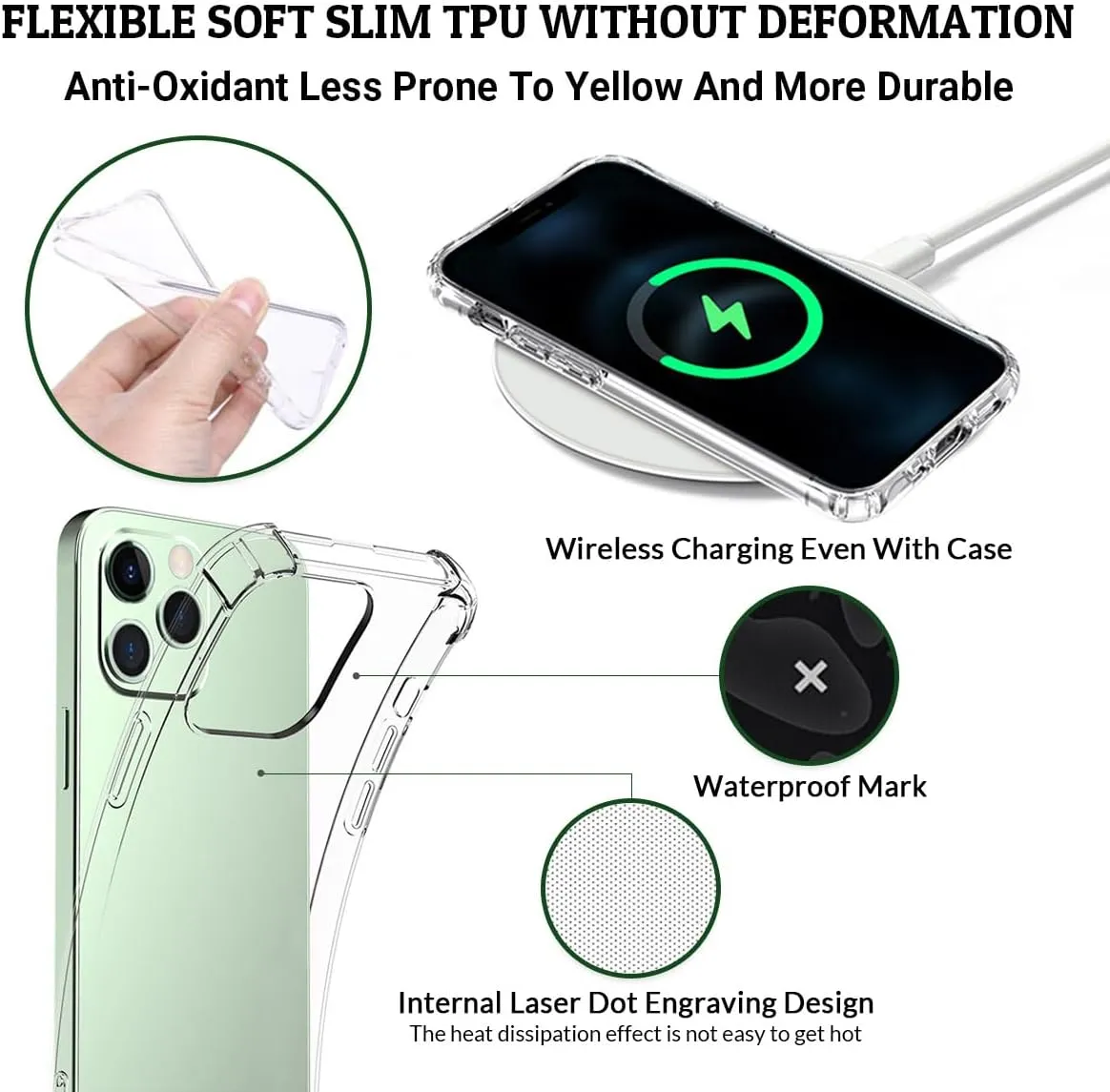 Custom Spotify Code Photo Phone Case for iPhone 11 Customized Personalized Music Player Song Plaque Image Text Picture Shockproof Protective Clear Reinforced Corners Cover Shell