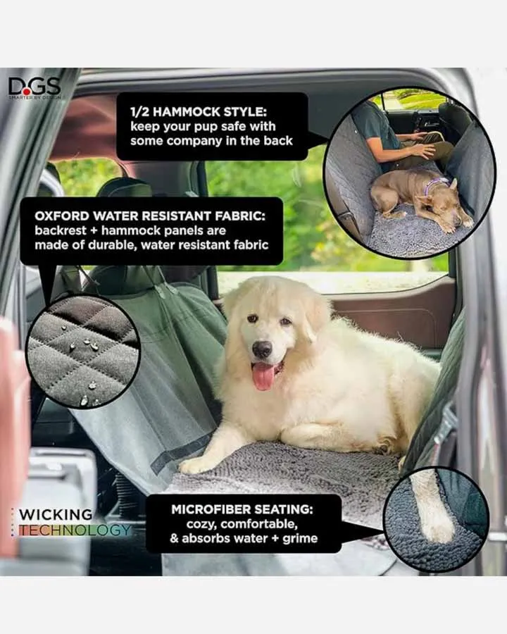 Dirty Dog 3-in-1 Seat Cover for Rear Seat - Black