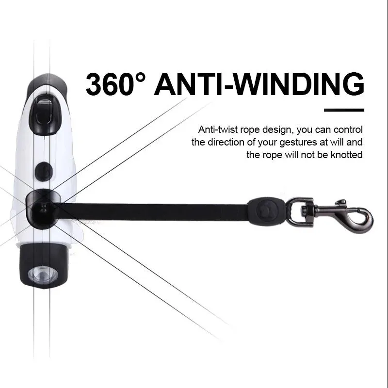 Dog Automatic Retractable Leash with LED Night Safety
