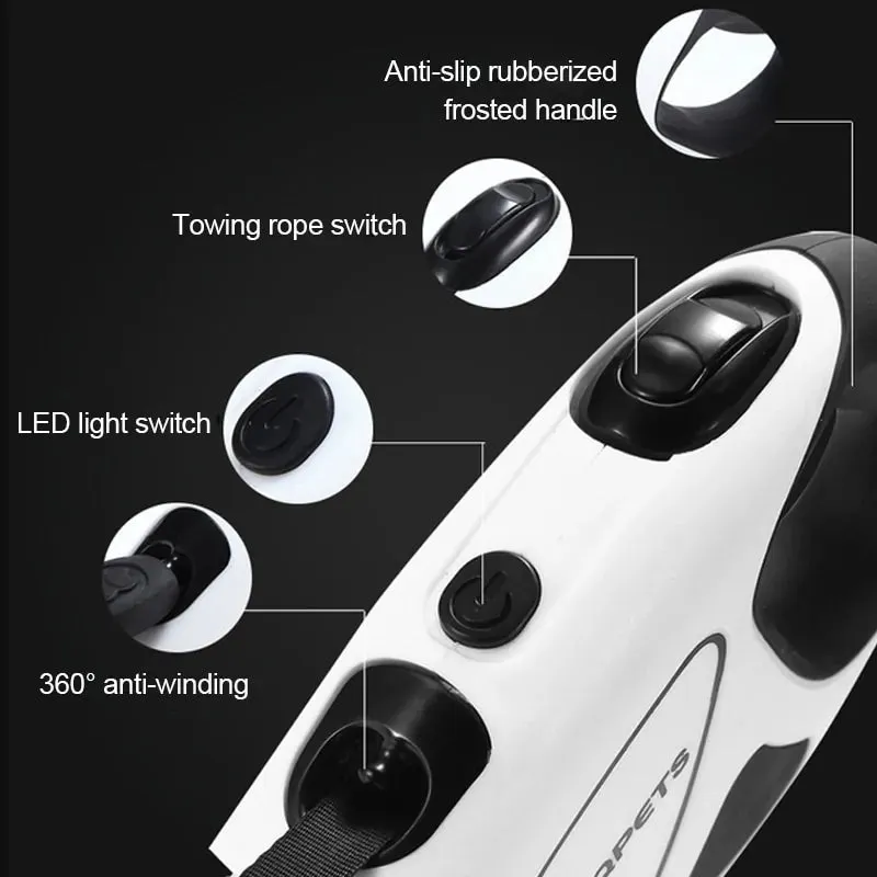 Dog Automatic Retractable Leash with LED Night Safety