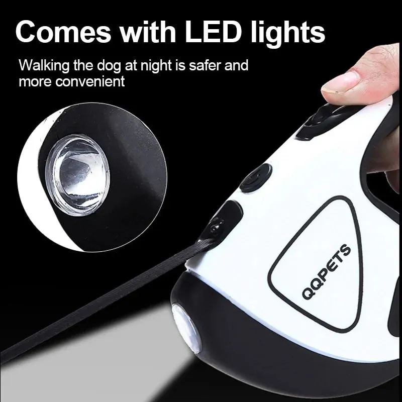 Dog Automatic Retractable Leash with LED Night Safety