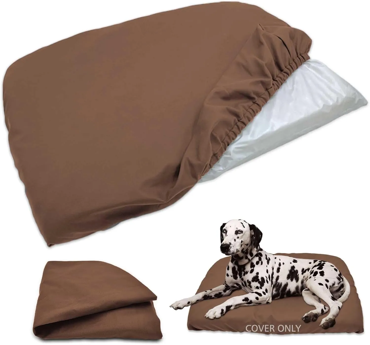 Dog Bed Cover Waterproof Replacement Machine Washable Covers for 36x27 Inch Dog Bed Heavy Duty Scratch Resistant Mattress Protector Pet Bed Cover Only Brown