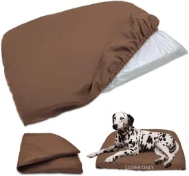 Dog Bed Cover Waterproof Replacement Machine Washable Covers for 36x27 Inch Dog Bed Heavy Duty Scratch Resistant Mattress Protector Pet Bed Cover Only Brown