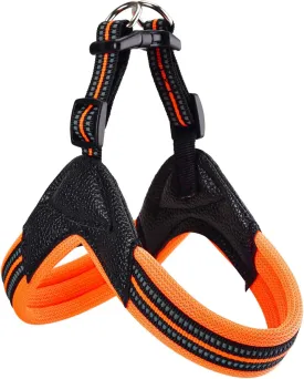 Dog Harness No Pull Ultra Soft Breathable Padded Pet Harness 2 Adjustable Botton, 3M Reflective Pet Harness for Dogs Easy Control for Small Medium Large Dogs (M, Bright Orange)