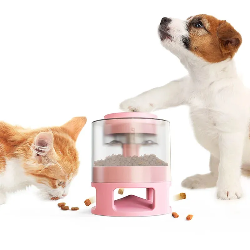 Dog Interactive Toys Automatic Catapult Food Dispenser Slow Feeder Press Food Leaker